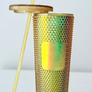 Starbucks 50th Anniversary Disney Tumbler - Color: Gold Bling Studded (24oz)